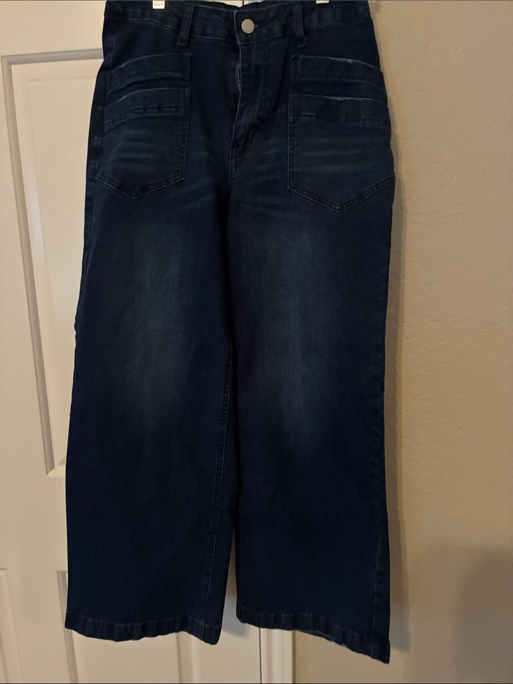 High-Rise Wide Leg Jeans in Dark Blue